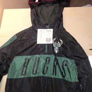 Milwaukee bucks 3 quarter zip windbreaker